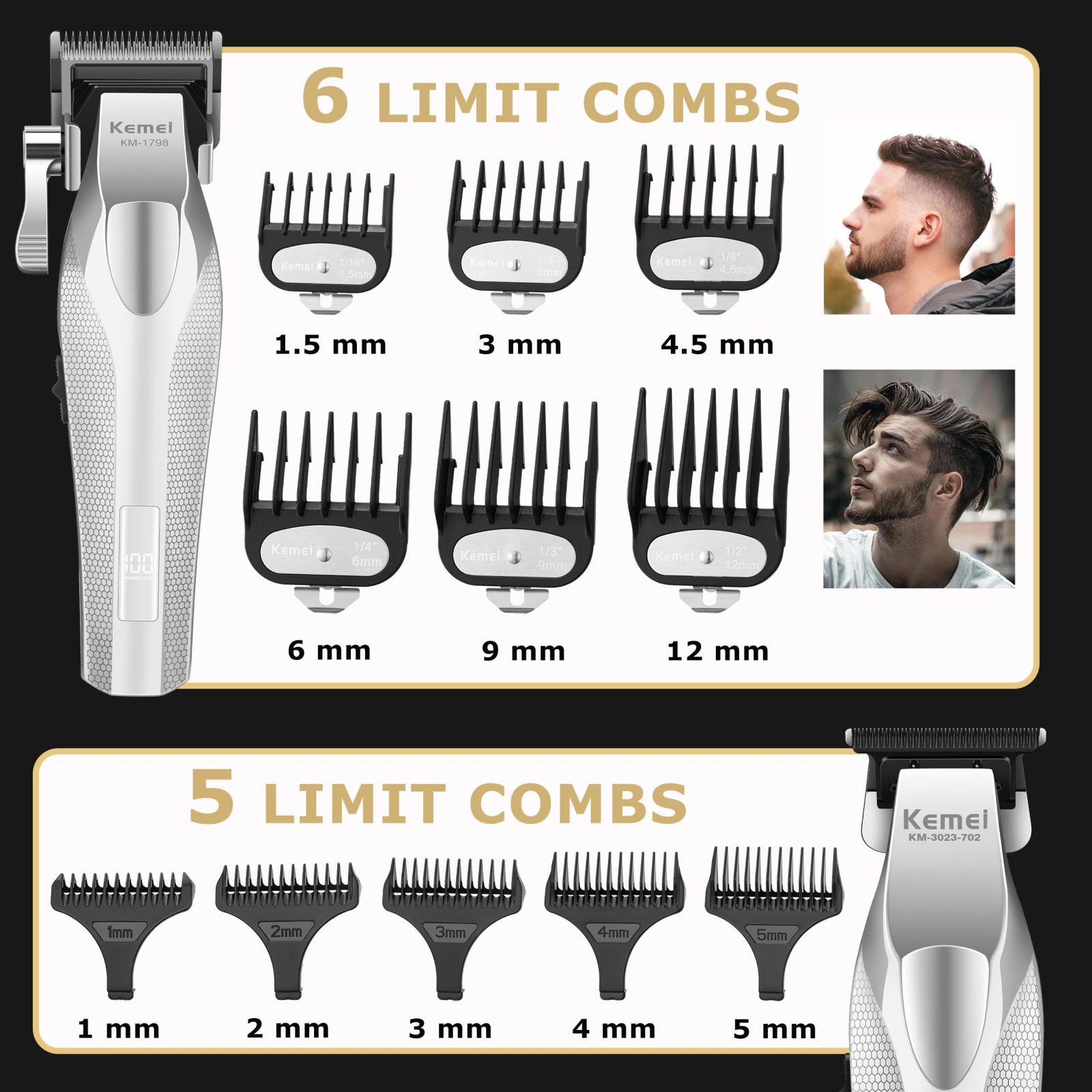 Kemei professional clipping set 3 devices KM-3023-702 KM-1798 KM-T402 — image 5