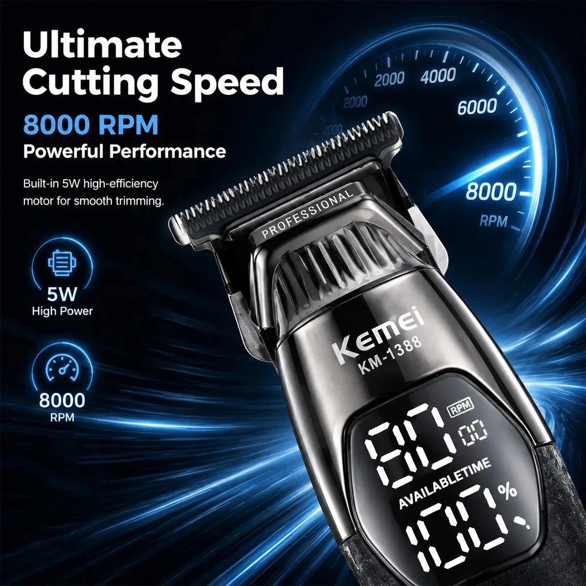 KM 1388 Hair Cutting Clipper for Hair Cutting and Beard Trimming — image 4