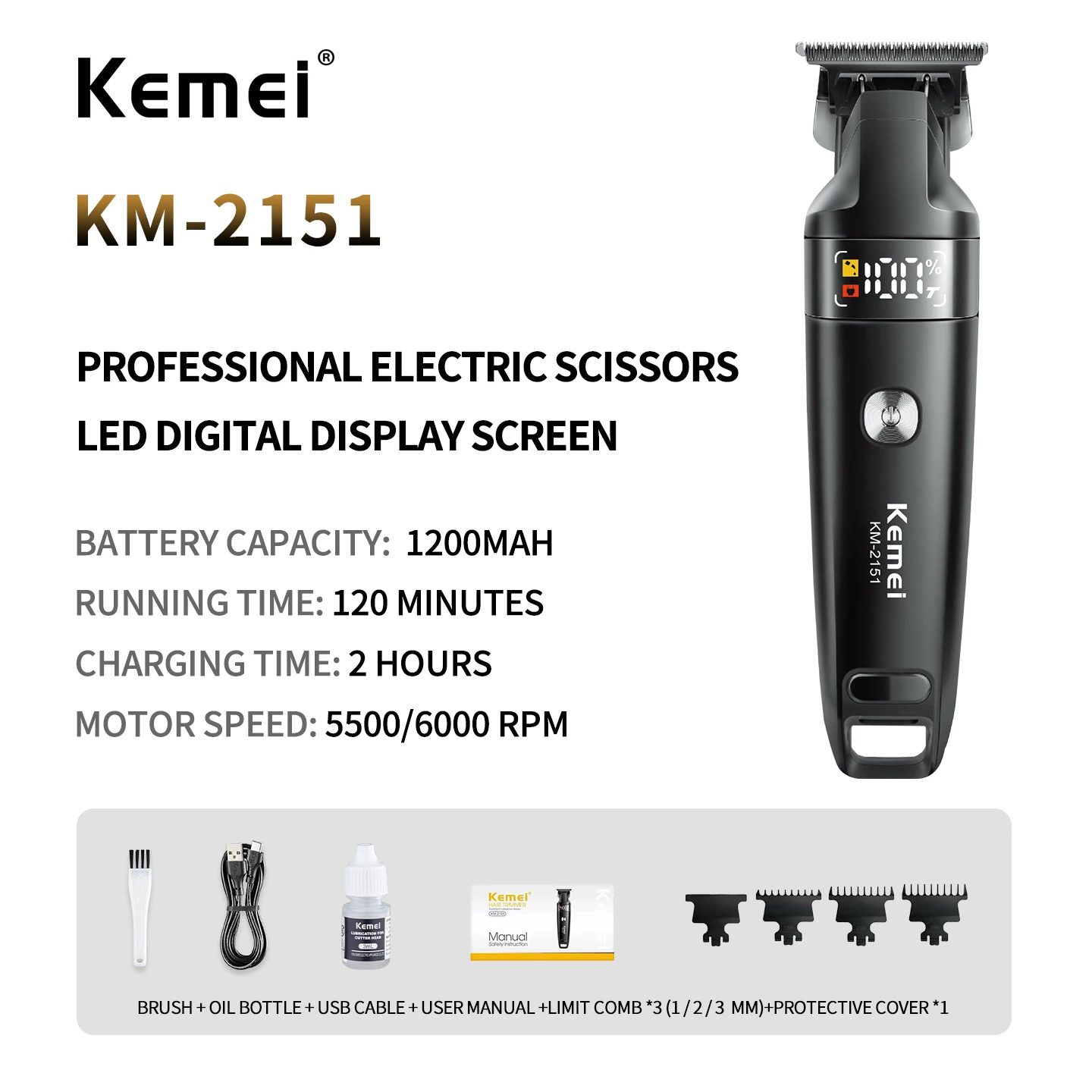 KM 2151 Hair Cutting Clipper for Hair Cutting and Trimming — image 2