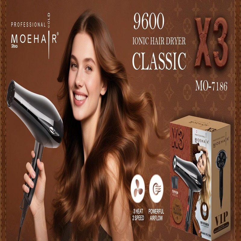 Moehair MO-7186 professional hair dryer for drying and styling hair at home or in salon