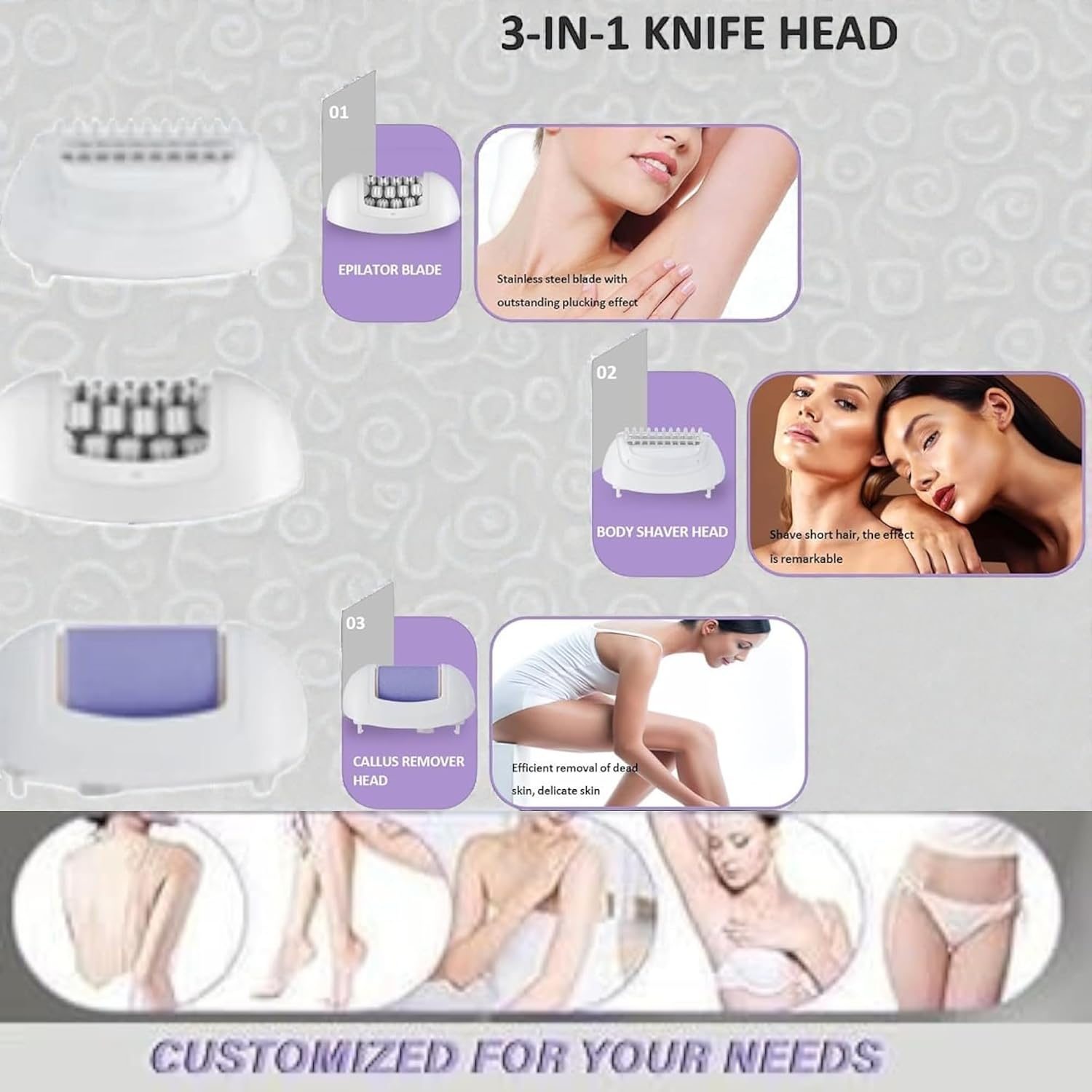 Moehair MO-9103 3-in-1 electric hair removal device for women for body and facial hair removal at home — image 3