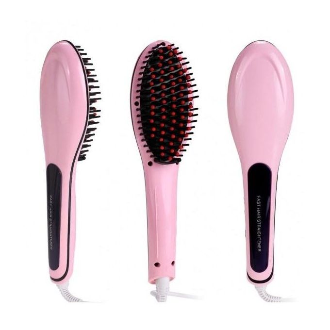 Thermal electric hair brush for straightening and styling hair