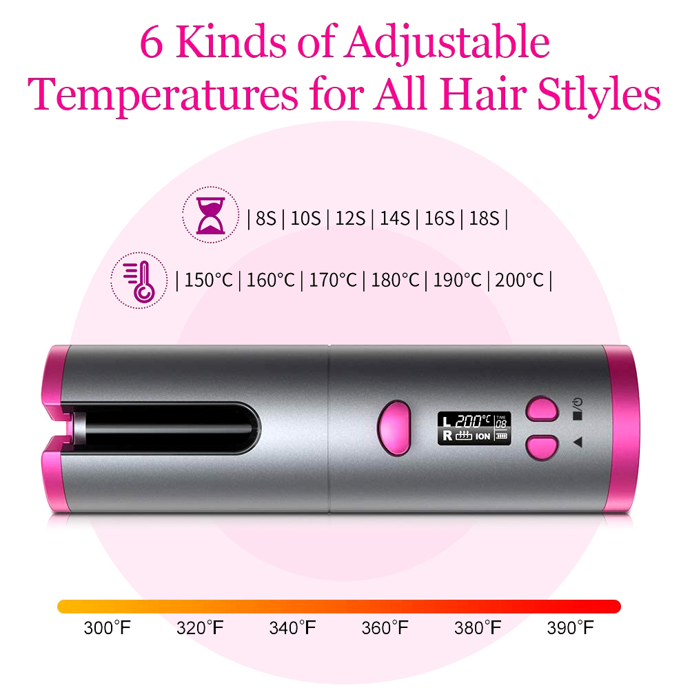 Sokany Wireless USB Auto Curler مكواة شعر لاسلكي