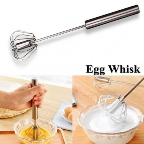 Manual egg beater and coffee mixer stainless steel — image 1
