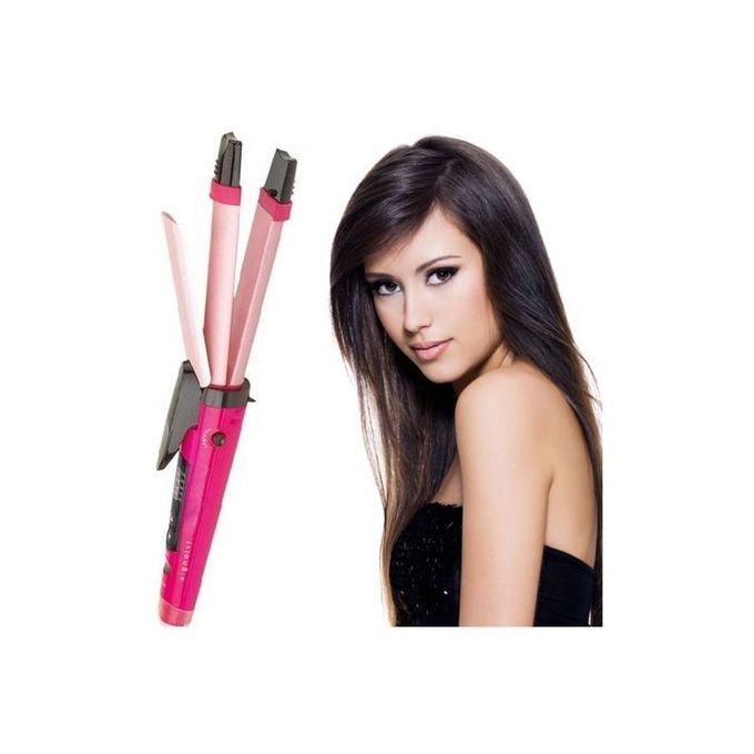 2in1 hair straightener professional pink hair straightener for straightening and curling hair 2 in 1