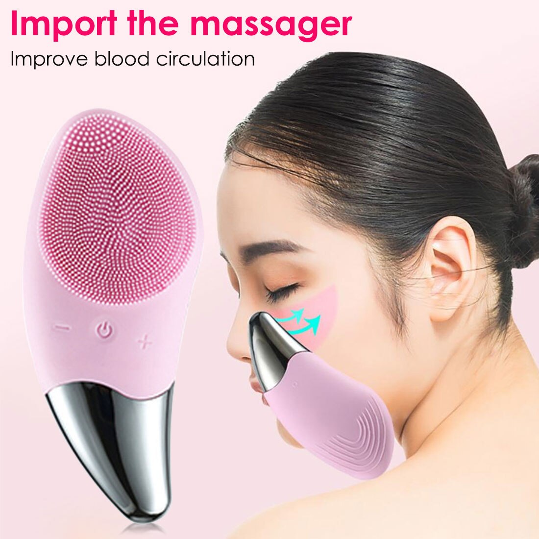 2 in 1 Silicone Ultrasonic Facial Cleanser Brush