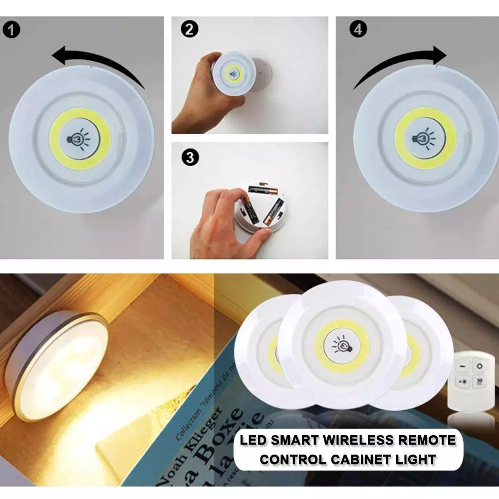 LED Light Set With Remote Control 3 Pieces LED Light With Remote Control Set Of 3