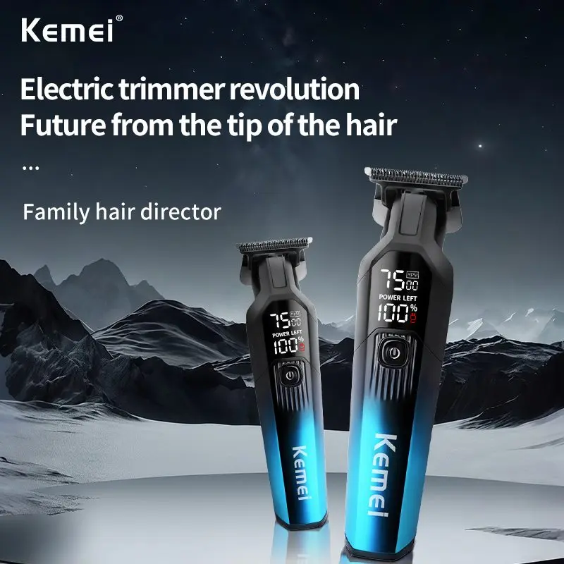 Kemei KM-1358 ماكينة حلاقة وتشذيب لاسلكية للشعر واللحية لحلاقة الشعر وتشذيب اللحية وتحديدها بدقة في المنزل أو أثناء السفر — صورة 2