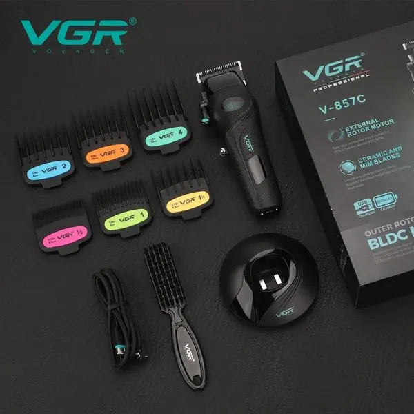VGR V-857C ماكينة حلاقة وقص شعر احترافية لقص الشعر وتدريجه للاستخدام المنزلي أو الاحترافي — صورة 3