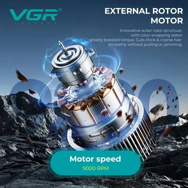 VGR V-857C ماكينة حلاقة وقص شعر احترافية لقص الشعر وتدريجه للاستخدام المنزلي أو الاحترافي — صورة 5