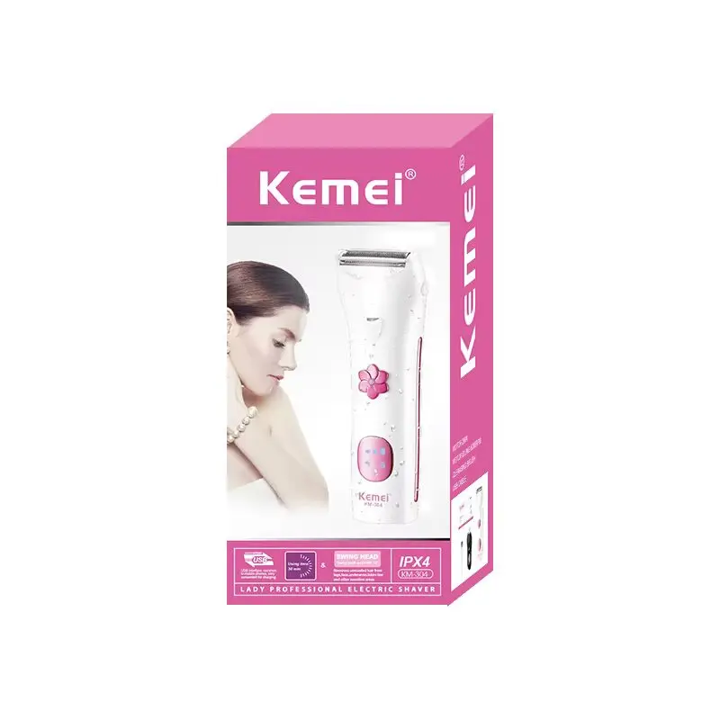 Kemei KM-304 ماكينة حلاقة كهربائية نسائية لإزالة شعر الجسم وحلاقته للاستخدام الشخصي — صورة 2