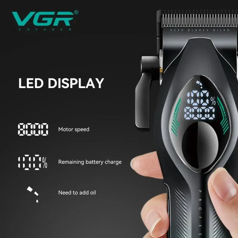 VGR V-858 S2 طقم ماكينة قص شعر وماكينة تشذيب لقص شعر الرجال وتشذيب اللحية والتفاصيل في المنزل أو صالون الحلاقة — صورة 2
