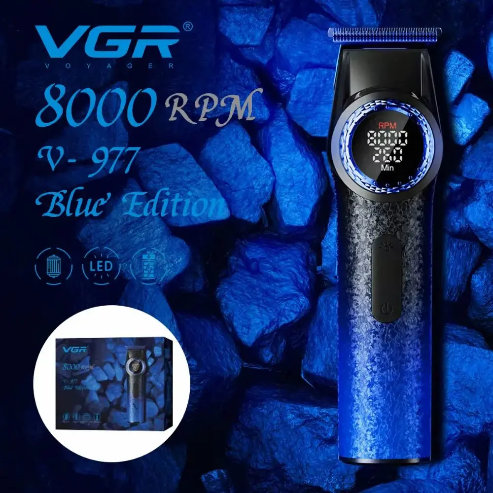 VGR V-977 Blue ماكينة تشذيب الشعر واللحية لتشذيب وتحديد الشعر واللحية بدقة، للاستخدام المنزلي أو الاحترافي — صورة 4