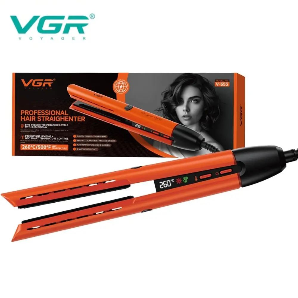 VGR V-553 مكواة فرد وتصفيف الشعر لفرد الشعر وتصفيفه للحصول على مظهر ناعم ومرتب — صورة 2