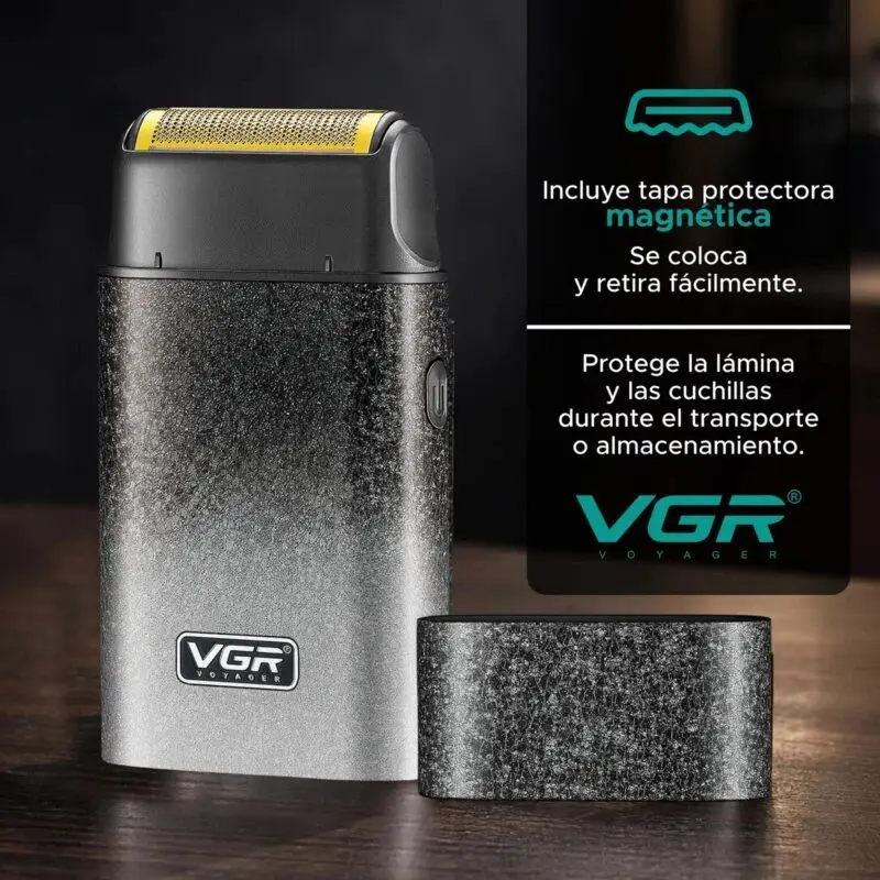 VGR V-326 ماكينة تنعيم وحلاقة شبكية لحلاقة اللحية القصيرة وتنعيم البشرة، مع إمكانية استخدامها لتحديد التدرجات في شعر الرأس — صورة 5