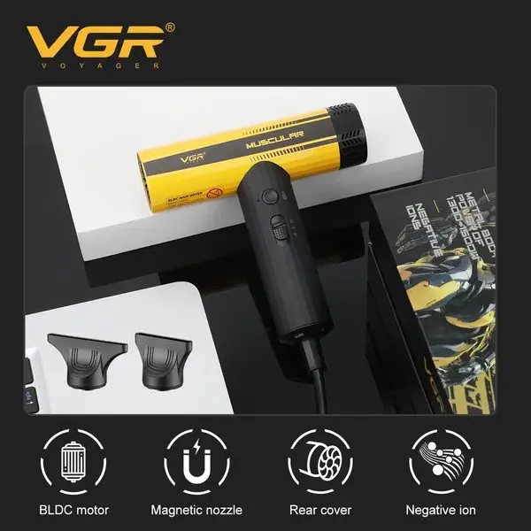 VGR V-285 HD مجفف شعر احترافي لتجفيف الشعر وتصفيفه في المنزل أو الصالون — صورة 3