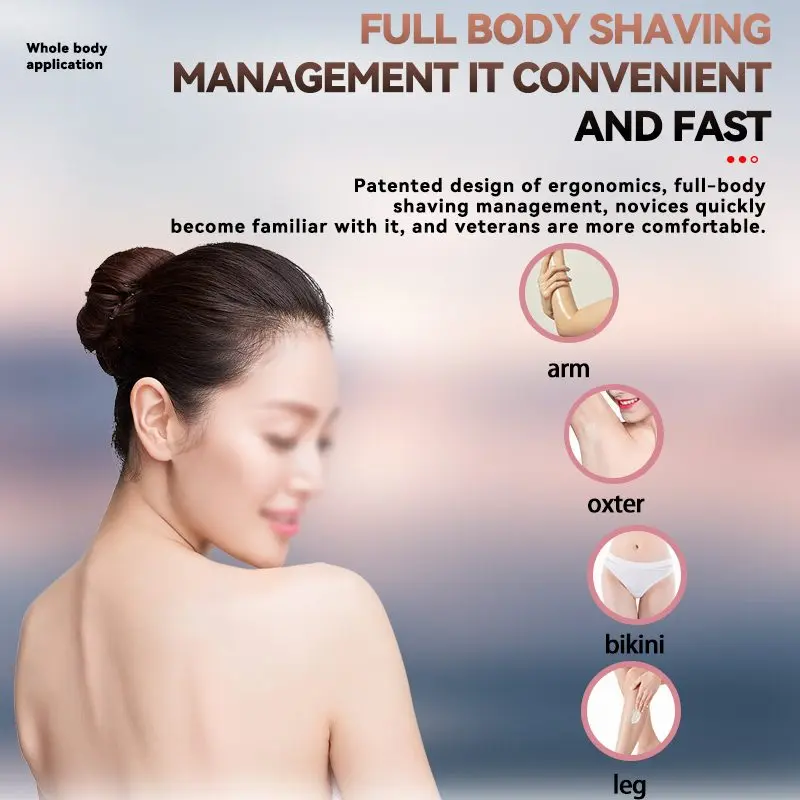 Kemei KM-259 ماكينة تشذيب وإزالة شعر نسائية 2 في 1 لتشذيب وإزالة شعر الوجه والجسم للاستخدام الشخصي — صورة 5