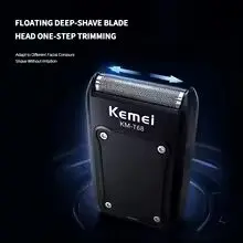 Kemei KM-T68 ماكينة حلاقة كهربائية للرجال لحلاقة شعر الوجه وتشذيب السوالف للاستخدام اليومي والسفر — صورة 4