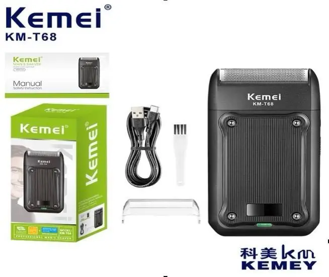 Kemei KM-T68 ماكينة حلاقة كهربائية للرجال لحلاقة شعر الوجه وتشذيب السوالف للاستخدام اليومي والسفر