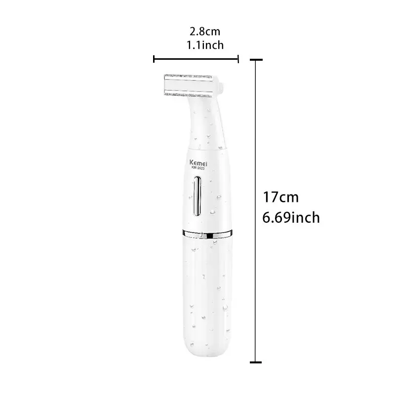 Kemei KM-3523 مجموعة حلاقة وتشذيب كهربائية متعددة الرؤوس لإزالة الشعر وحلاقة وتشذيب الوجه والجسم للاستخدام الرطب أو الجاف — صورة 5