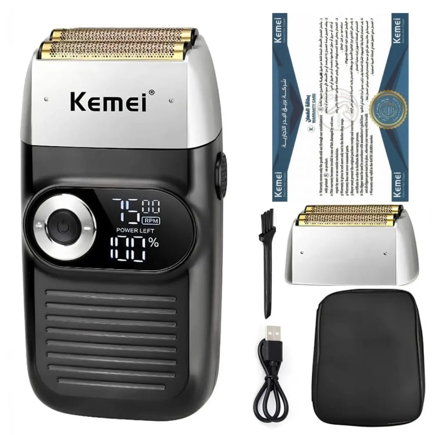 Kemei KM-2026 ماكينة حلاقة كهربائية شبكية لحلاقة وتنعيم الذقن والشعر القصير وحلاقة الرأس — صورة 4