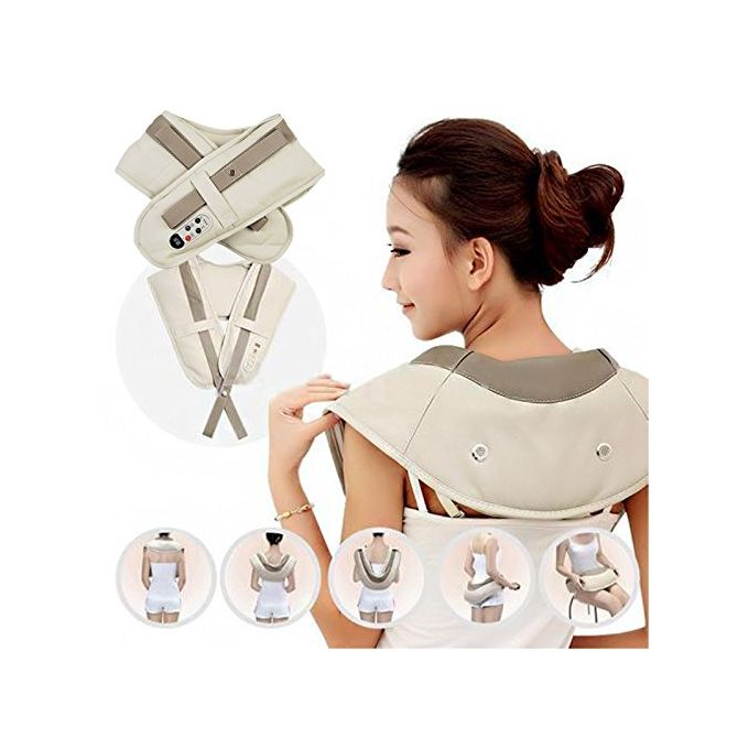 Body, neck, and back massage device that stimulates blood circulation and muscles