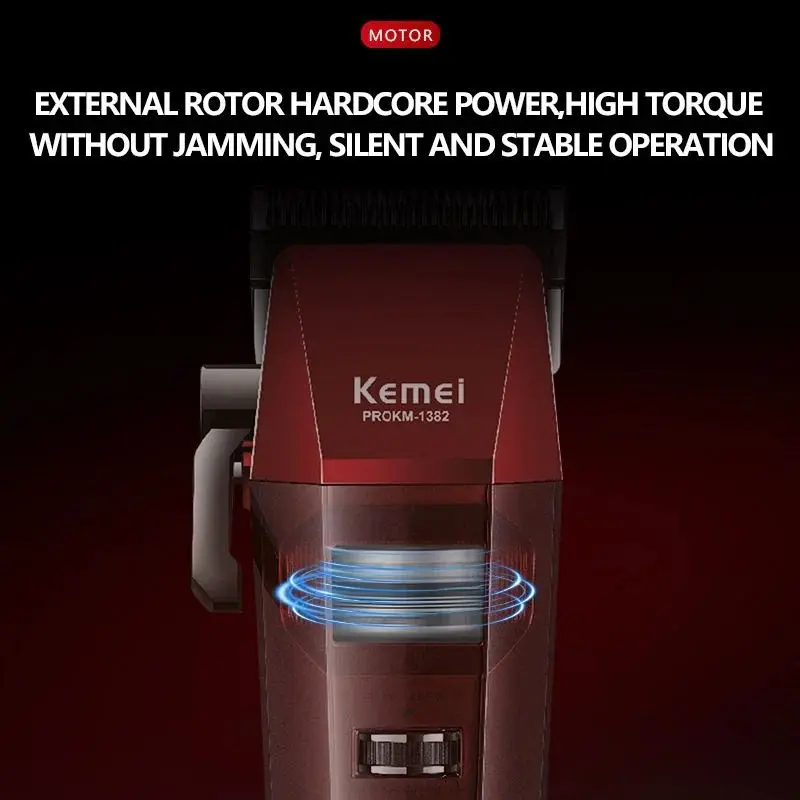 Kemei km-1382 ماكينة قص شعر كهربائية لقص الشعر وتحديده للاستخدام الشخصي والاحترافي — صورة 5