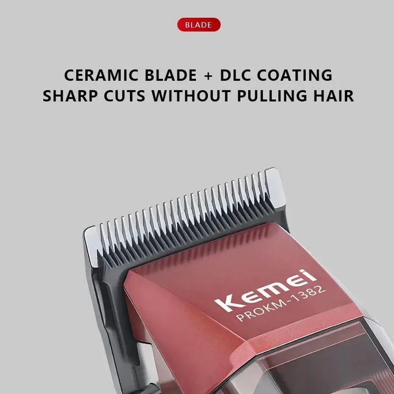 Kemei km-1382 ماكينة قص شعر كهربائية لقص الشعر وتحديده للاستخدام الشخصي والاحترافي — صورة 3