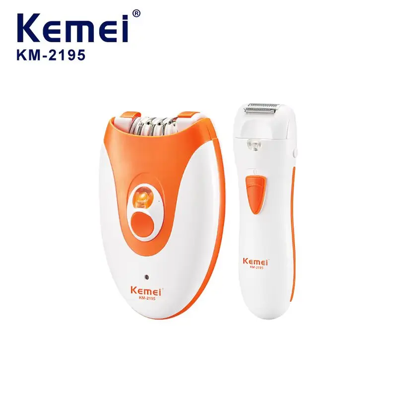 Kemei KM-2195 ماكينة إزالة شعر وحلاقة نسائية 2 في 1 لإزالة شعر الجسم وحلاقته للاستخدام المنزلي — صورة 1