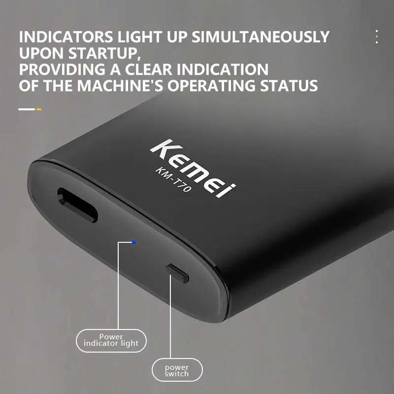 Kemei km-T70 ماكينة حلاقة كهربائية لحلاقة وتشذيب اللحية — صورة 5
