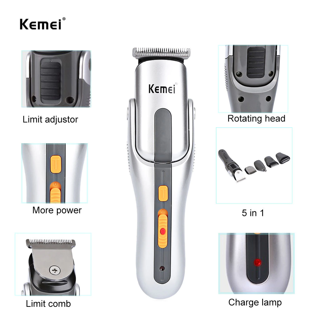 Kemei 8 in 1 hair clipper for hair, nose, body cutting and beard trimming KM-680A