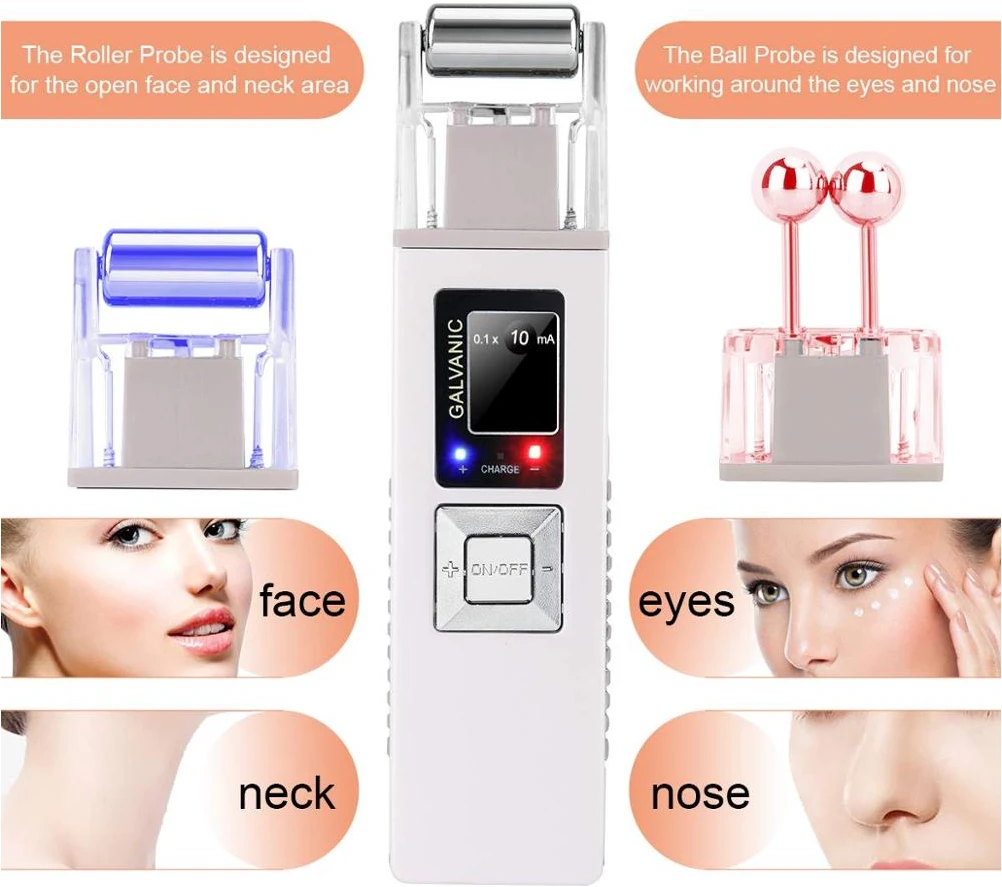 جهاز شد الوجه المنزلي بتقنية الجلفانيك ايون Galvanic Microcurrent Skin Firming Whiting Anti-aging Liftingr