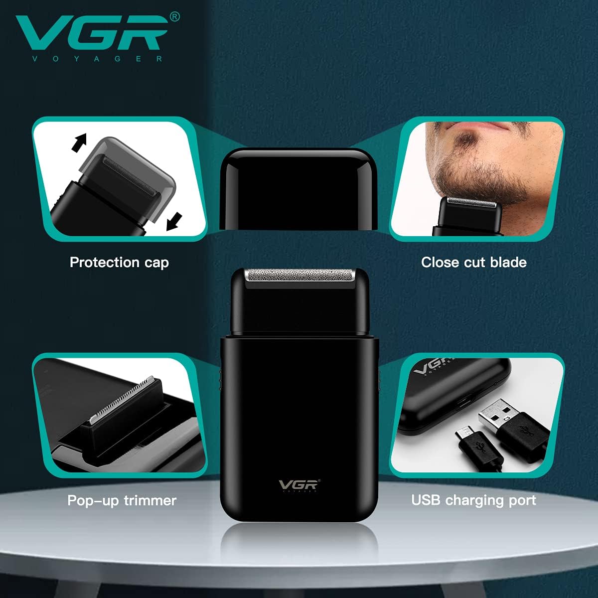 Beard Trimmer - Small Professional Works with Charging VGR 390