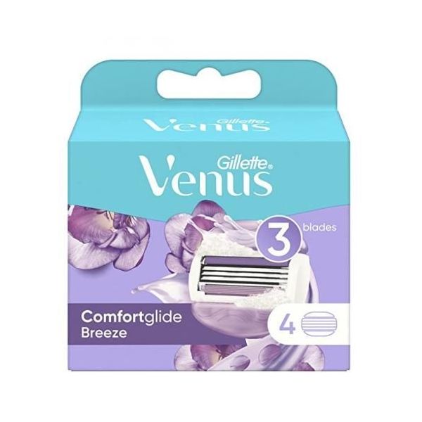 Gillette Venus Breeze Women's Replacement Razor Blades With Shave Gel Bars - 4 Pcs — image 1