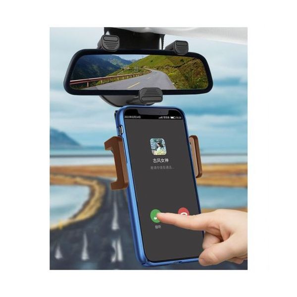 Mobile Holder For The Car Fixed On The Salon Mirror Is Compatible With All Mobiles — image 3