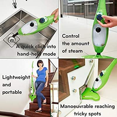 X5 H2O Steam Mop - 5 in 1 Steam Mop - Curtain and Clothing Iron and Upholstery Stain Remover — image 4