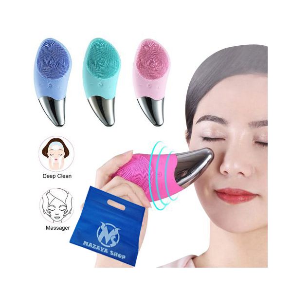 Electric Silicone Ultrasonic Facial Cleanser Brush -2way — image 1