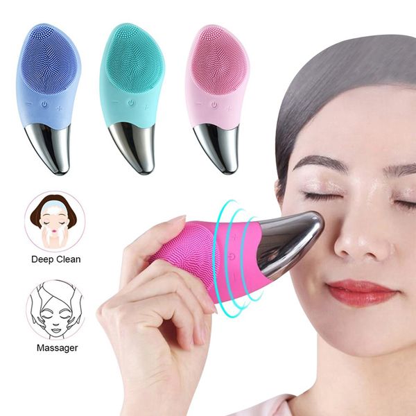 Electric Silicone Ultrasonic Facial Cleanser Brush -2way — image 2