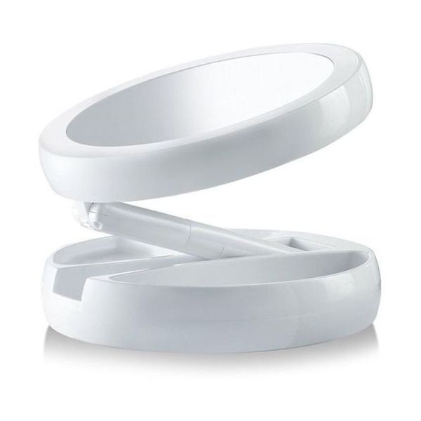 Foldable Mirror With Led Light - White — image 2