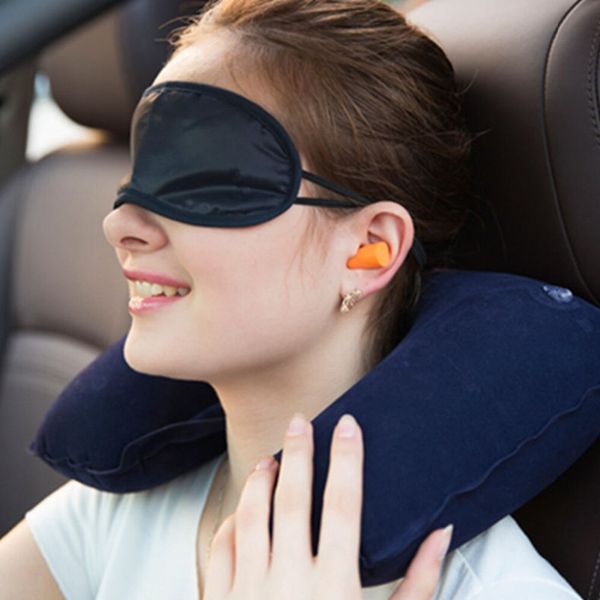 Inflatable Travel Neck Pillow with Eye Mask | Perfect Comfort and Sleep on Any Trip