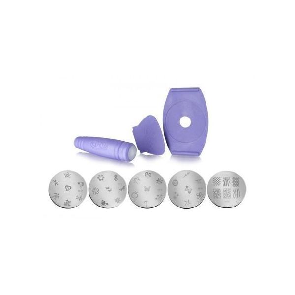 As Seen On Tv Salon Express Nail Decoration Art Stamping Kit - Purple — image 2