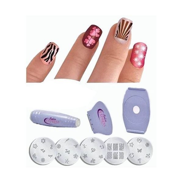 As Seen On Tv Salon Express Nail Decoration Art Stamping Kit - Purple — image 3