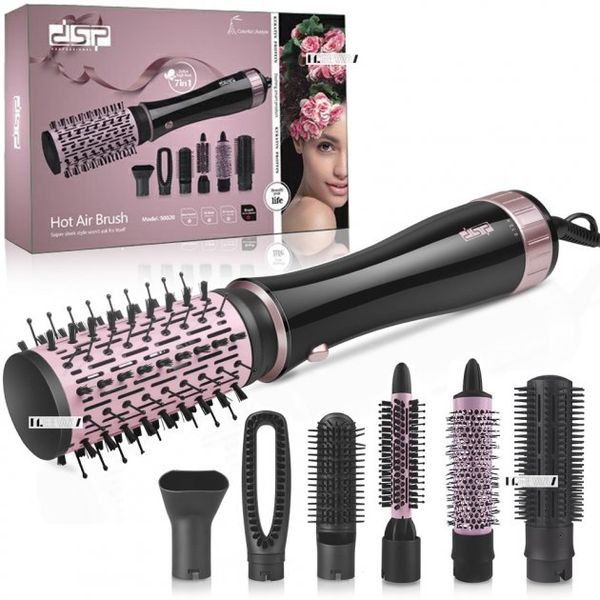 DSP Hair Styling Brush, Black - 7 in 1 - 50020