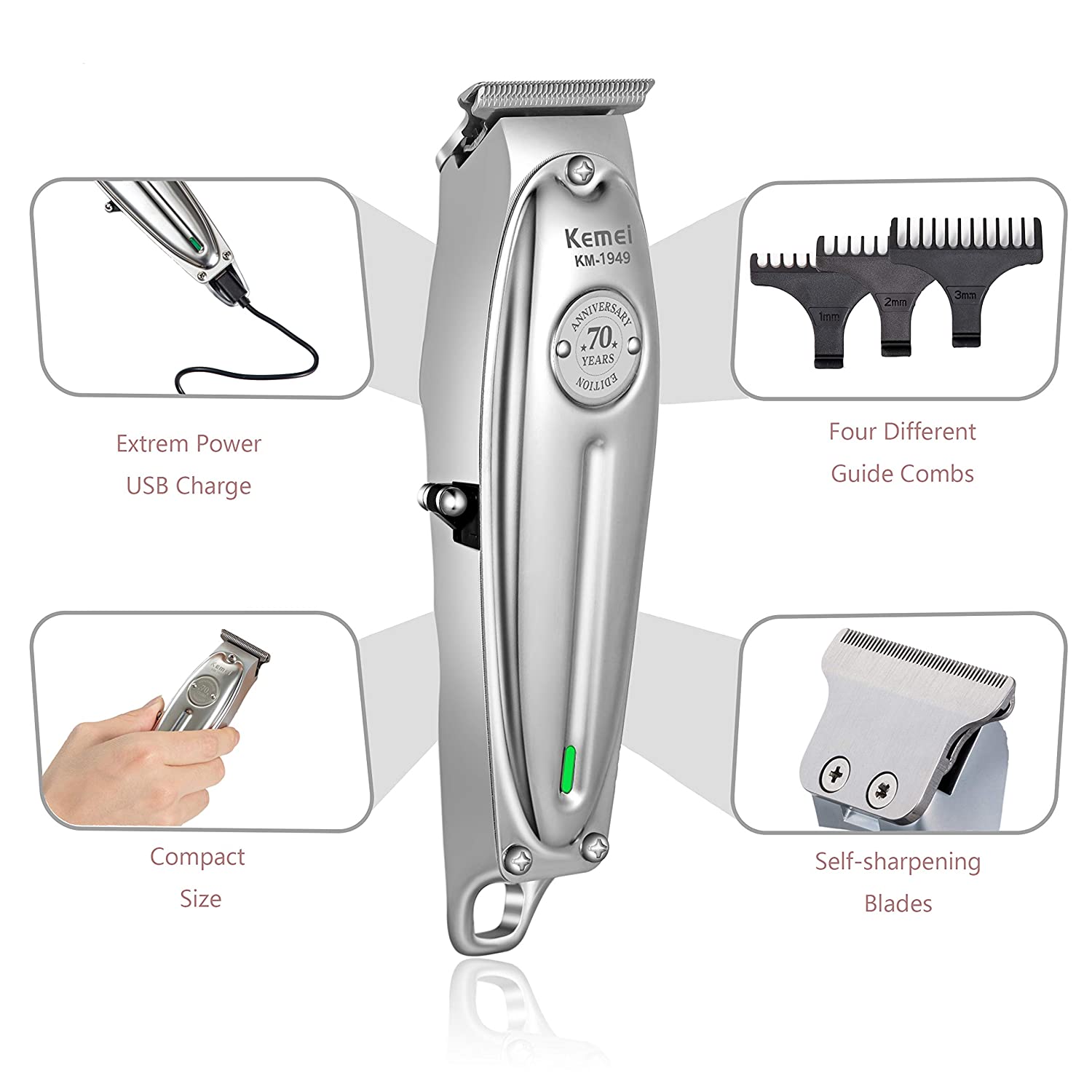 Kemei KM-1949 Super Hair Clipper Kemei KM-1949 One Blade For Men Face Shaver — image 2
