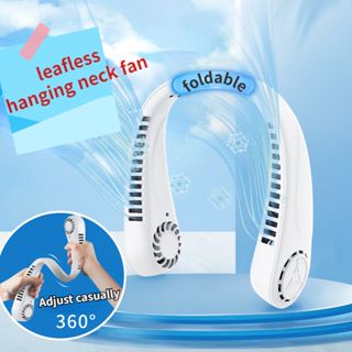 Small Portable Neck Fan 3 Speeds Rechargeable - Double Cooling — image 4