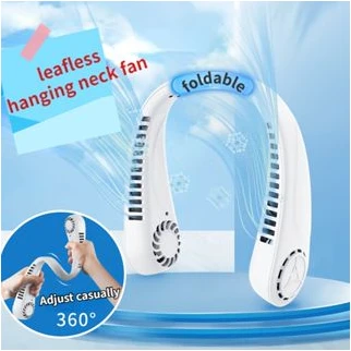 Small Portable Neck Fan 3 Speeds Rechargeable - Double Cooling — image 5