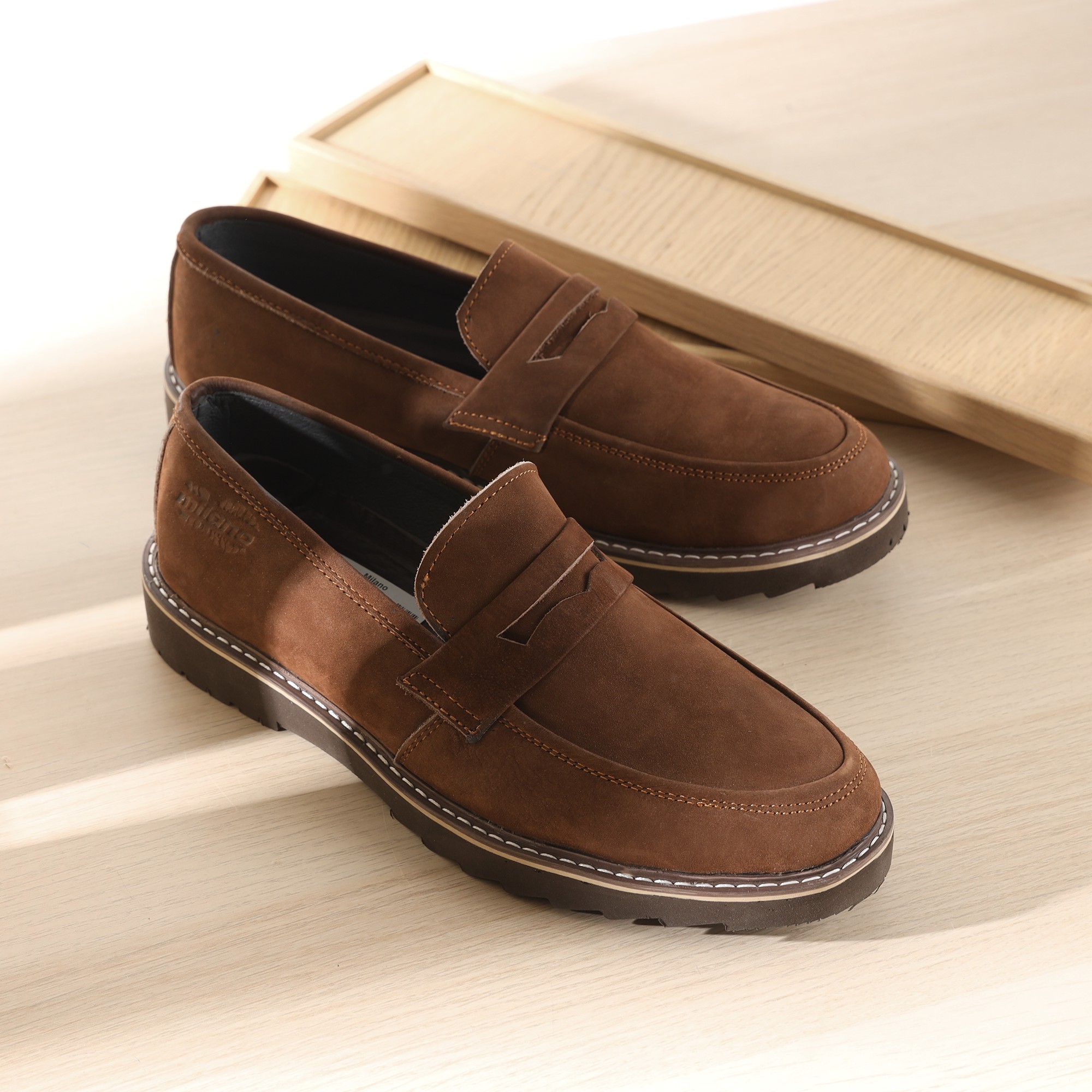 Brown suede men's shoes model M3 
