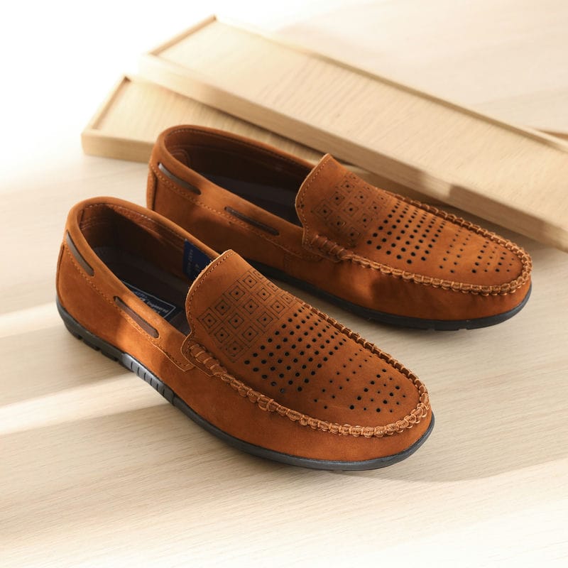 Men's luxury suede shoes in Havana, Black, Navy, and Brown colors M1 — image 2