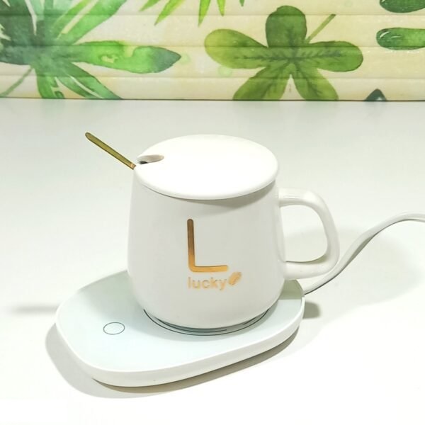 Electric heating coaster with porcelain mug