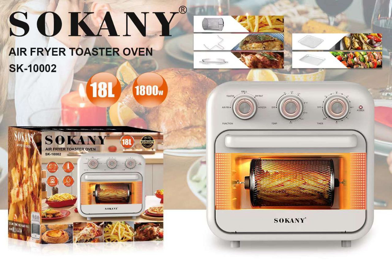 Sokany air fryer SK-10002 18L 1800 watts - best for healthy cooking